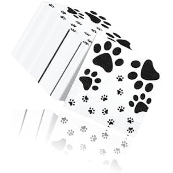 PAW PRINT NAPKINS FOR PUPPY THEME PARTY SUPPLIES, 100 PCS SOFT TABLE NAPKINS, FOR DOGGY THEMED KIDS BIRTHDAY, BABY SHOWER, PETS CELEBRATIONFUN & ADORABLE DESIGN - Image 2